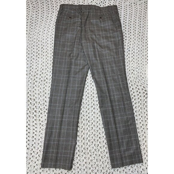 Vitale Barberis Canonico Soft Italian Flannel Wool Men Pants Windowpane W36 34L - Picture 3 of 6